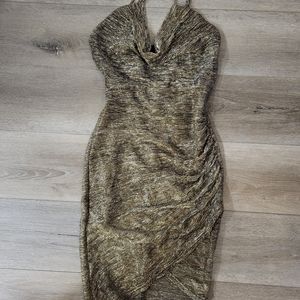 Gold backless dress